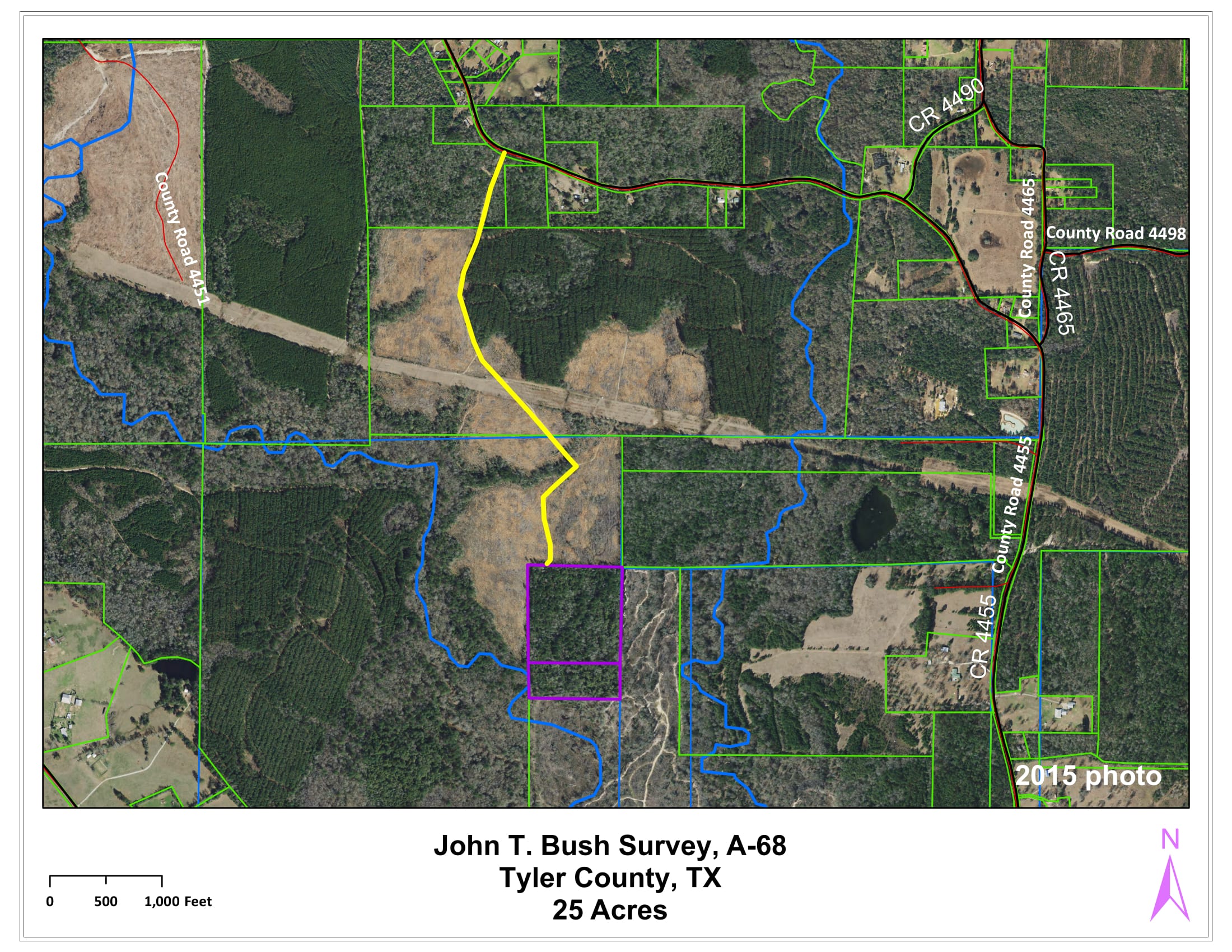 25 acre land aerial view